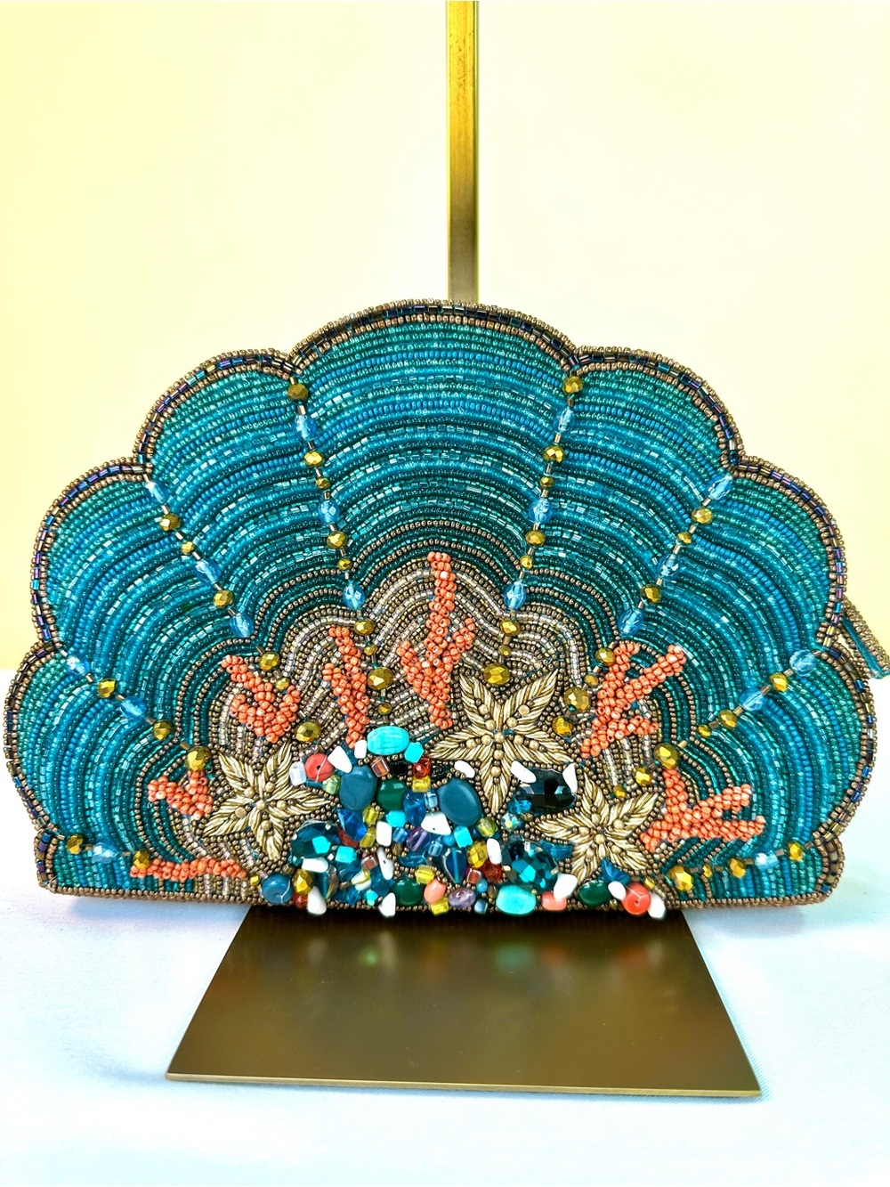 Mary Frances “High Tide” Seashell Beaded Crossbody bag Wearable Art Rare